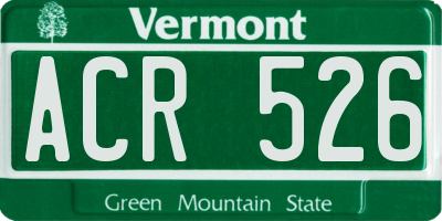 VT license plate ACR526