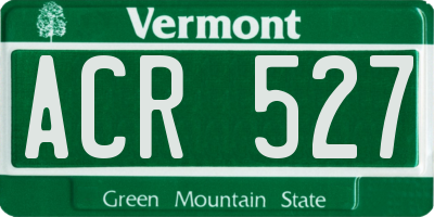 VT license plate ACR527