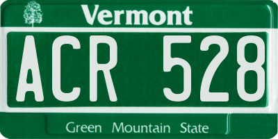 VT license plate ACR528