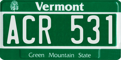 VT license plate ACR531