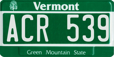 VT license plate ACR539
