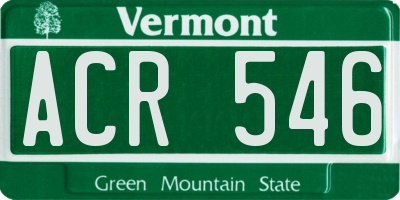 VT license plate ACR546