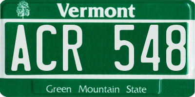 VT license plate ACR548