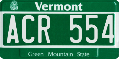 VT license plate ACR554