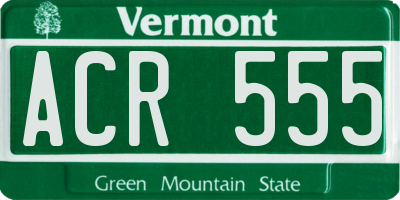 VT license plate ACR555