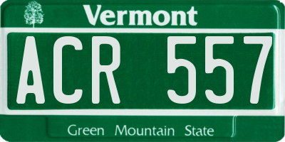 VT license plate ACR557