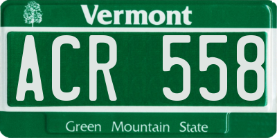 VT license plate ACR558
