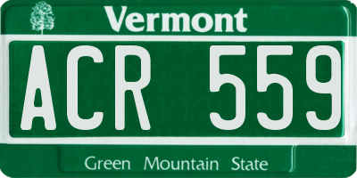 VT license plate ACR559