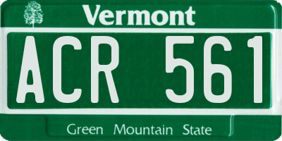 VT license plate ACR561