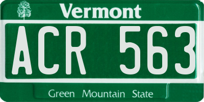 VT license plate ACR563