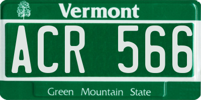 VT license plate ACR566