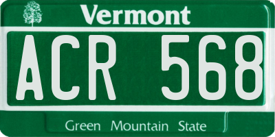 VT license plate ACR568