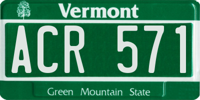 VT license plate ACR571