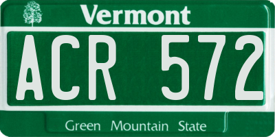 VT license plate ACR572