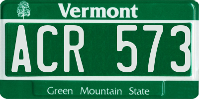 VT license plate ACR573