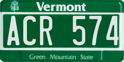 VT license plate ACR574