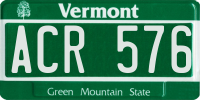VT license plate ACR576