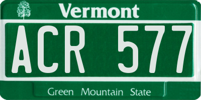 VT license plate ACR577