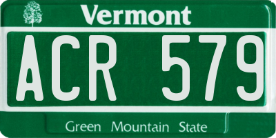 VT license plate ACR579