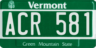 VT license plate ACR581