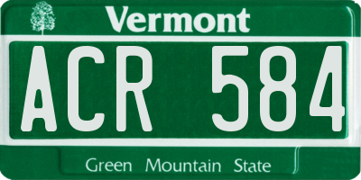 VT license plate ACR584