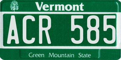 VT license plate ACR585