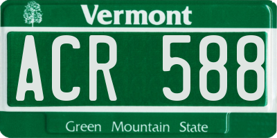 VT license plate ACR588