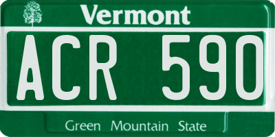 VT license plate ACR590