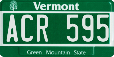 VT license plate ACR595