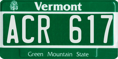 VT license plate ACR617
