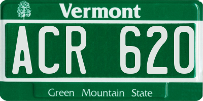 VT license plate ACR620