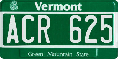 VT license plate ACR625
