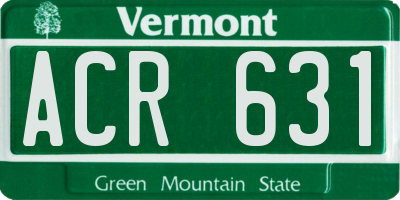 VT license plate ACR631