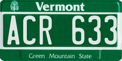 VT license plate ACR633