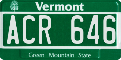 VT license plate ACR646