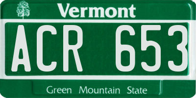 VT license plate ACR653