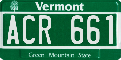 VT license plate ACR661
