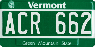 VT license plate ACR662