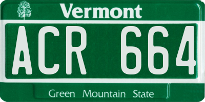 VT license plate ACR664