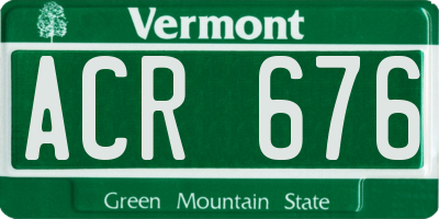 VT license plate ACR676