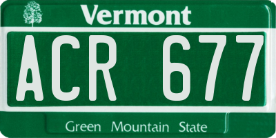 VT license plate ACR677