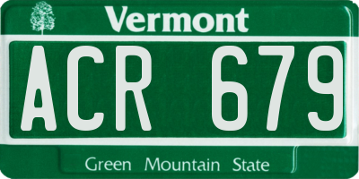 VT license plate ACR679