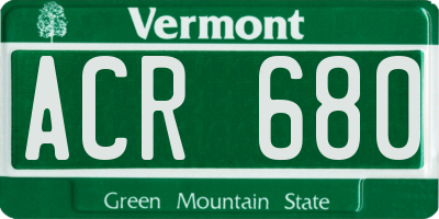 VT license plate ACR680
