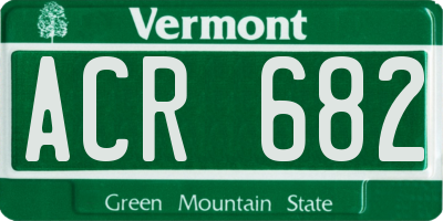 VT license plate ACR682