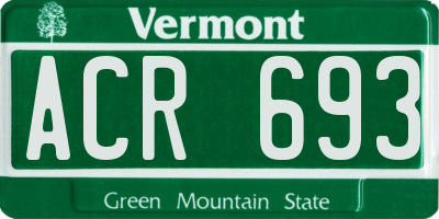 VT license plate ACR693