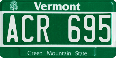 VT license plate ACR695