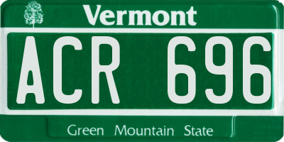 VT license plate ACR696