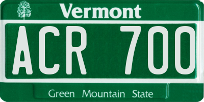 VT license plate ACR700