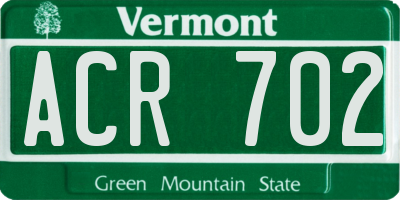 VT license plate ACR702