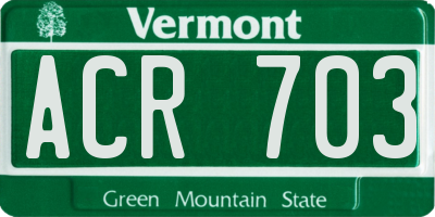 VT license plate ACR703